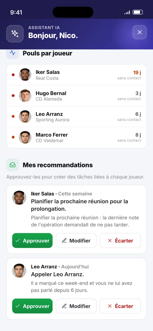 wiqo · Des recommandations qui deviennent des tâches