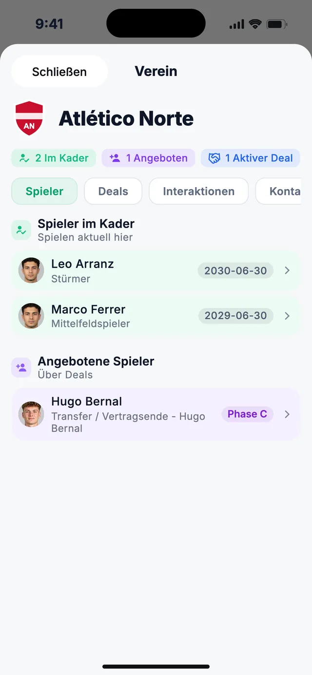 Vereinsprofil in wiqo