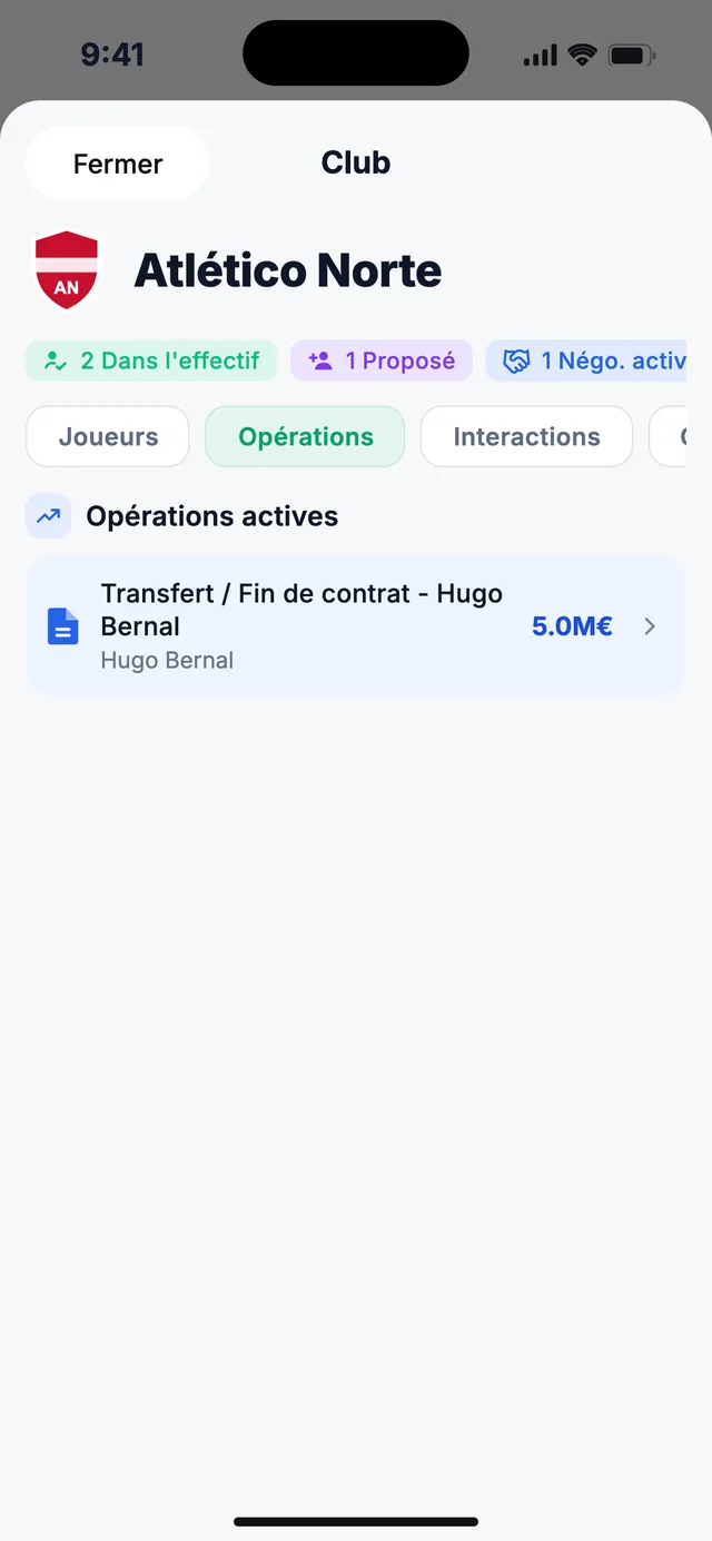 wiqo · Tes opérations avec le club