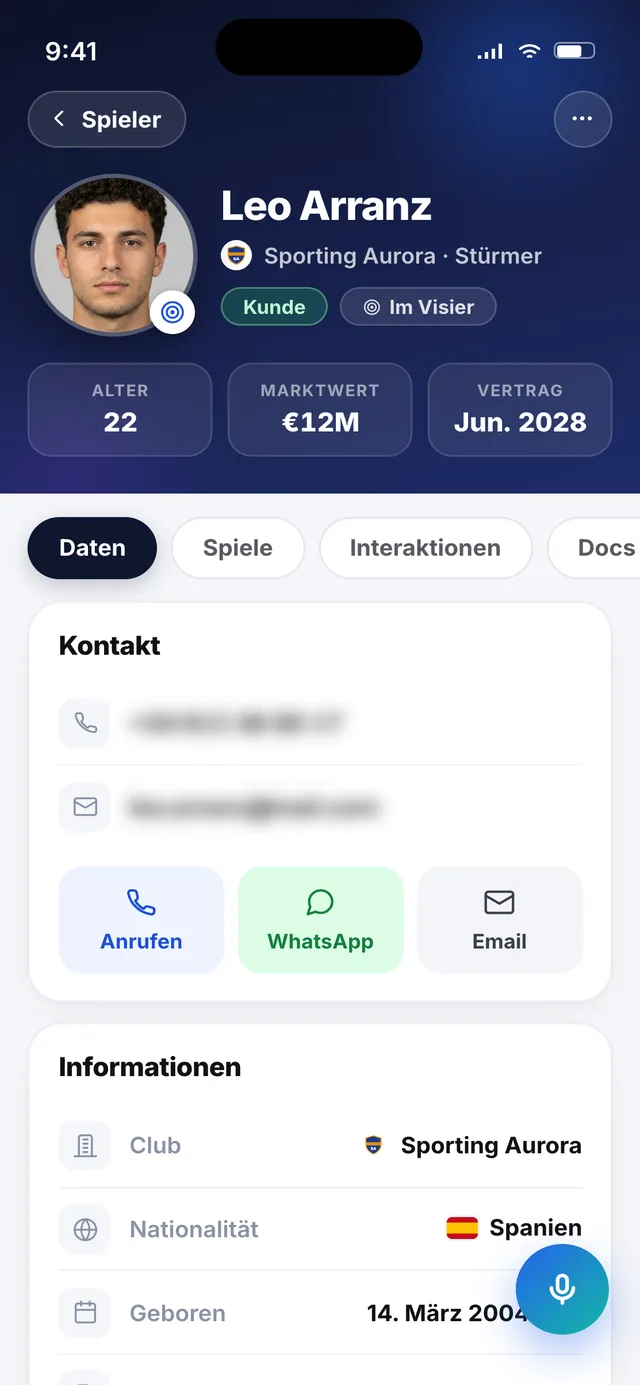 Spielerprofil in wiqo
