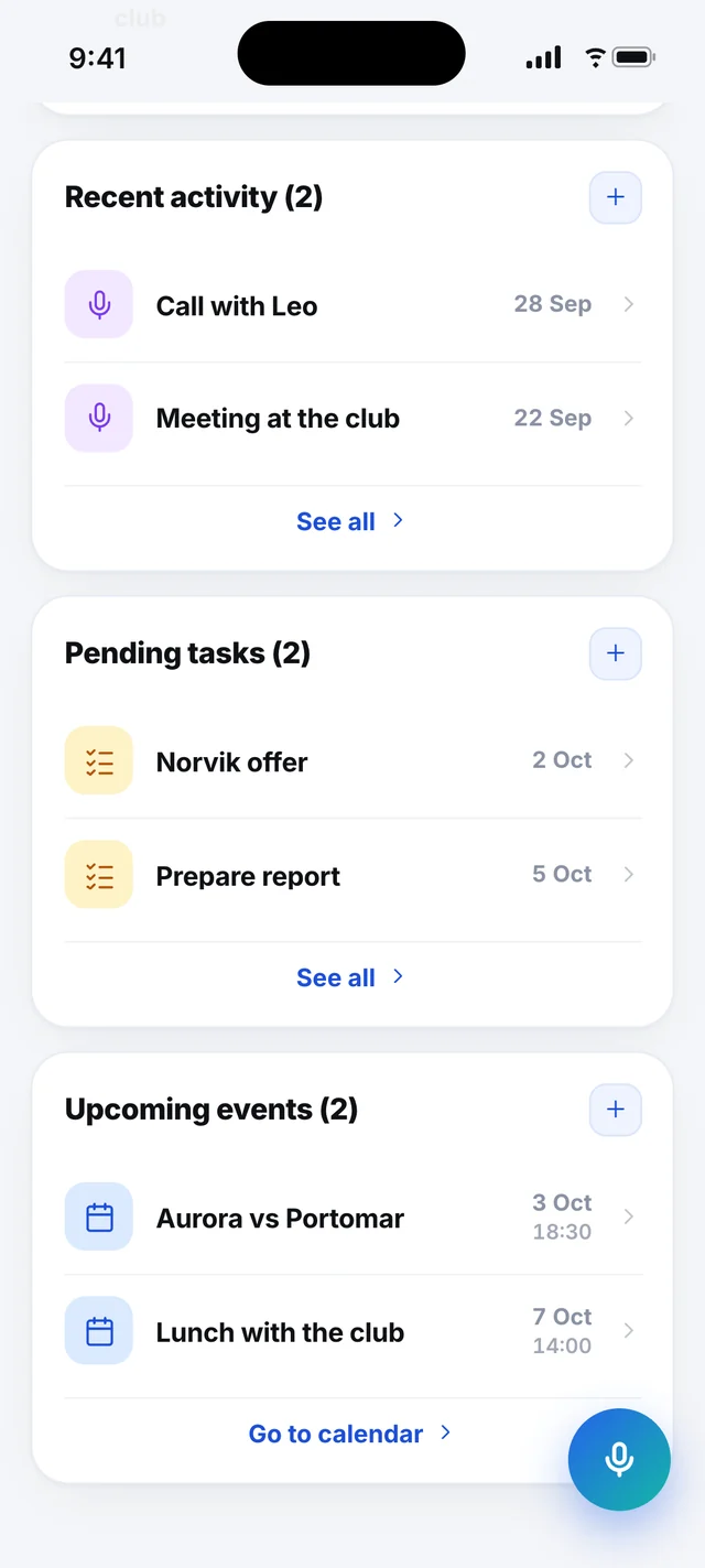 wiqo · Activity, tasks and events