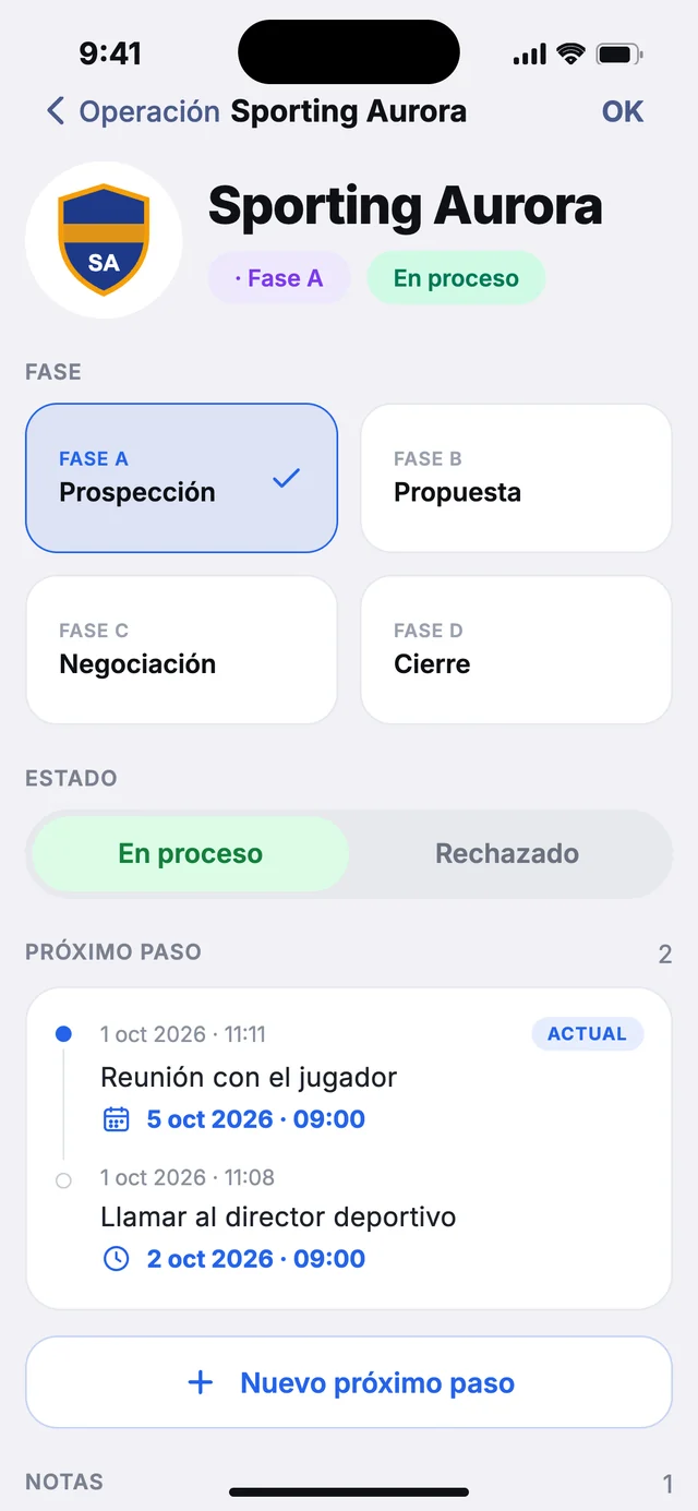 wiqo · Historial de pasos