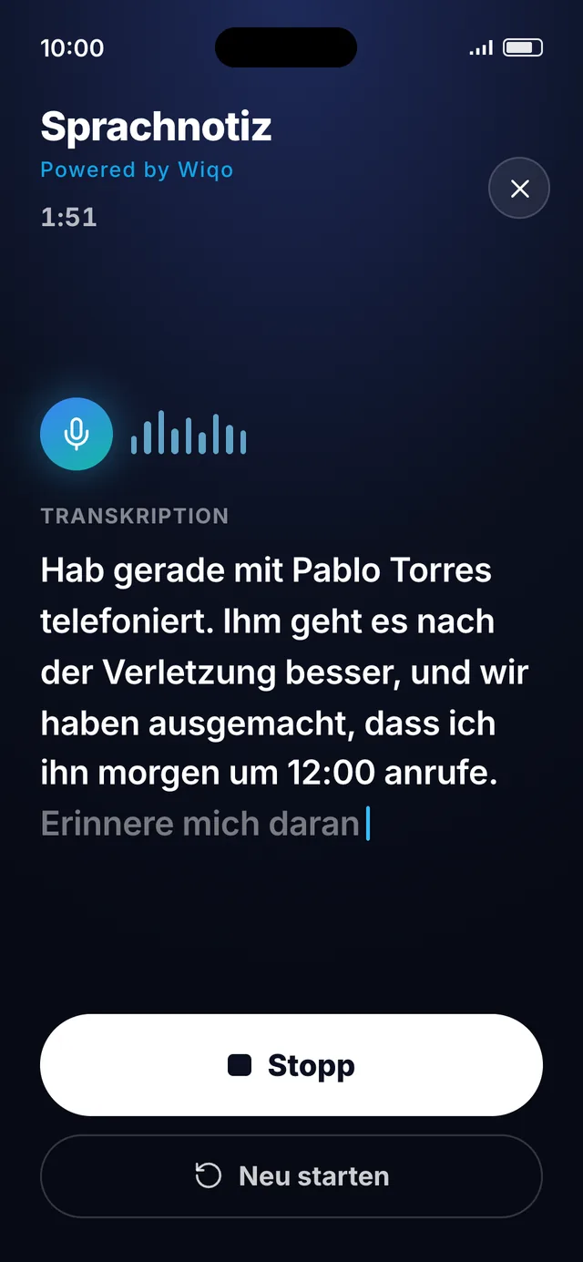wiqo · wiqo transkribiert live
