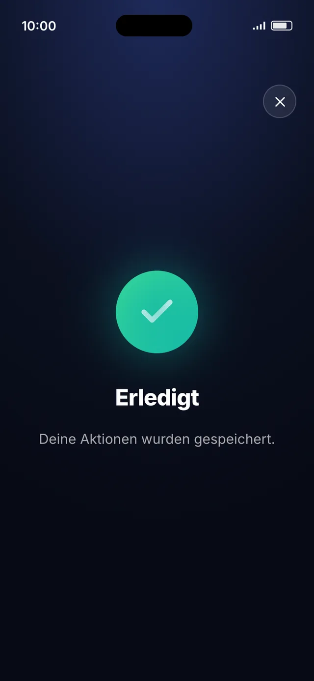 wiqo · Bestätigen, fertig