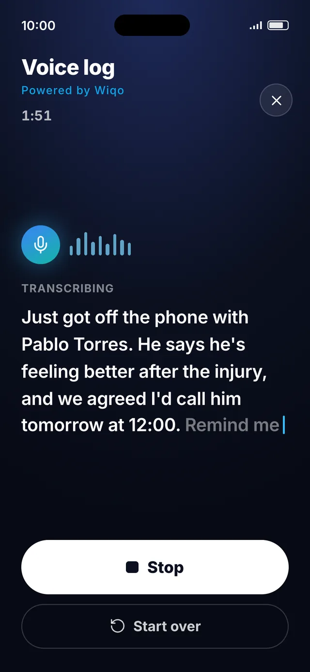wiqo · wiqo transcribes it live